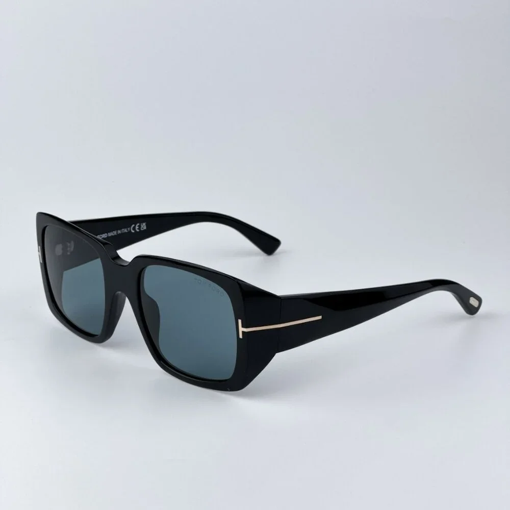Tom Ford RYDER-02 Men BRAND NEW Sunglasses Black Blue Rectangle FT1035 01V